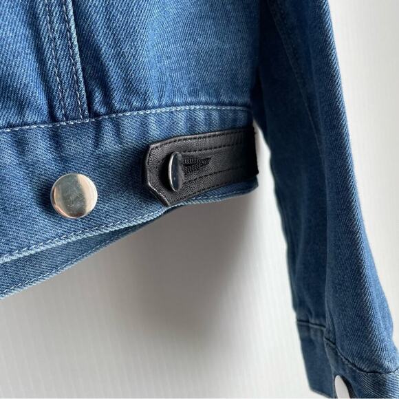 Samantha Sipos Babe jean jacket faux fur collar fuzzy lettermen style letters - Picture 9 of 12